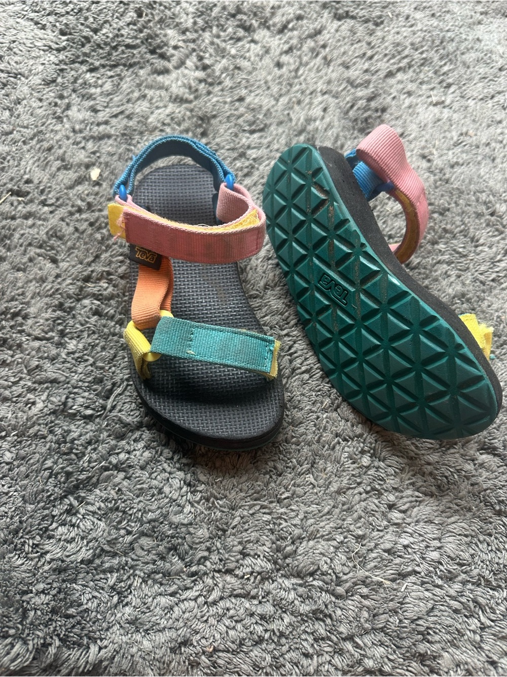Teva Kids Multicolor Strap Sandals - Teal Outsole